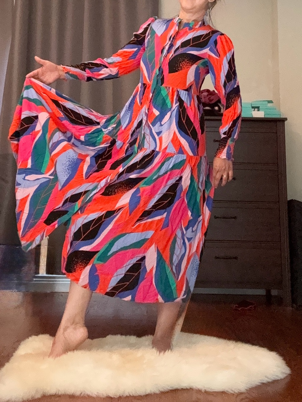 Y.A.S Alira  Long Sleeve Maxi Dress - Multi Size S